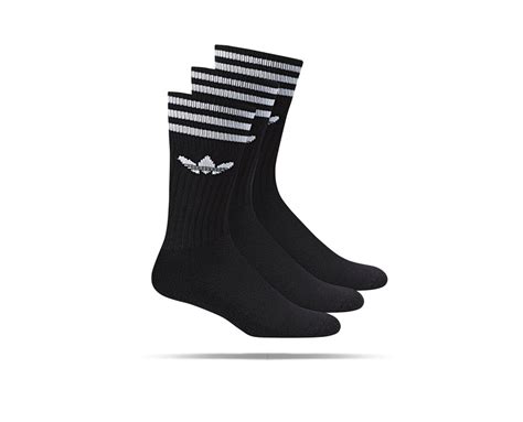 adidas sportsocken 3er pack schwarz|adidas Solid Crew Socken, 3 Paar .